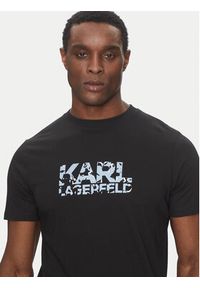 Karl Lagerfeld - KARL LAGERFELD T-Shirt 755042 552224 Czarny Regular Fit. Typ kołnierza: dekolt w karo. Kolor: czarny. Materiał: bawełna #5