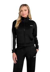 Guess - GUESS Czarna damska bluza z lampasami Yarrow, Rozmiar M. Kolor: czarny