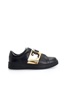 Juicy Couture Sneakersy "Cynthia" | B4JJ203 | Cynthia Low Top Velcro | Kobieta | Czarny, Złoty. Wysokość cholewki: przed kostkę. Nosek buta: okrągły. Zapięcie: rzepy. Kolor: wielokolorowy, czarny, złoty. Materiał: skóra #2