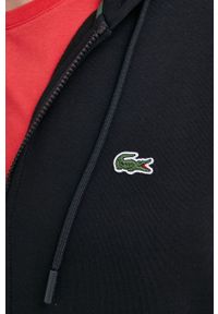 Lacoste bluza męska kolor czarny z kapturem z nadrukiem SH5065-031. Typ kołnierza: kaptur. Kolor: czarny. Materiał: dzianina. Wzór: nadruk #2