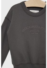 Abercrombie & Fitch bluza dziecięca kolor szary gładka. Okazja: na co dzień. Kolor: szary. Materiał: dzianina. Wzór: gładki. Styl: casual #2