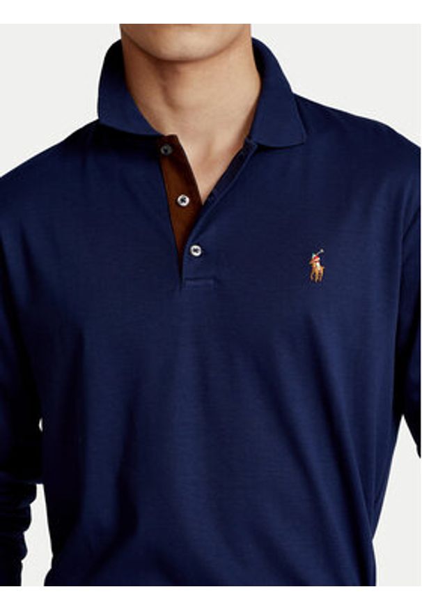 Polo Ralph Lauren Polo 710671785001 Granatowy Slim Fit. Typ kołnierza: polo. Kolor: niebieski. Materiał: bawełna