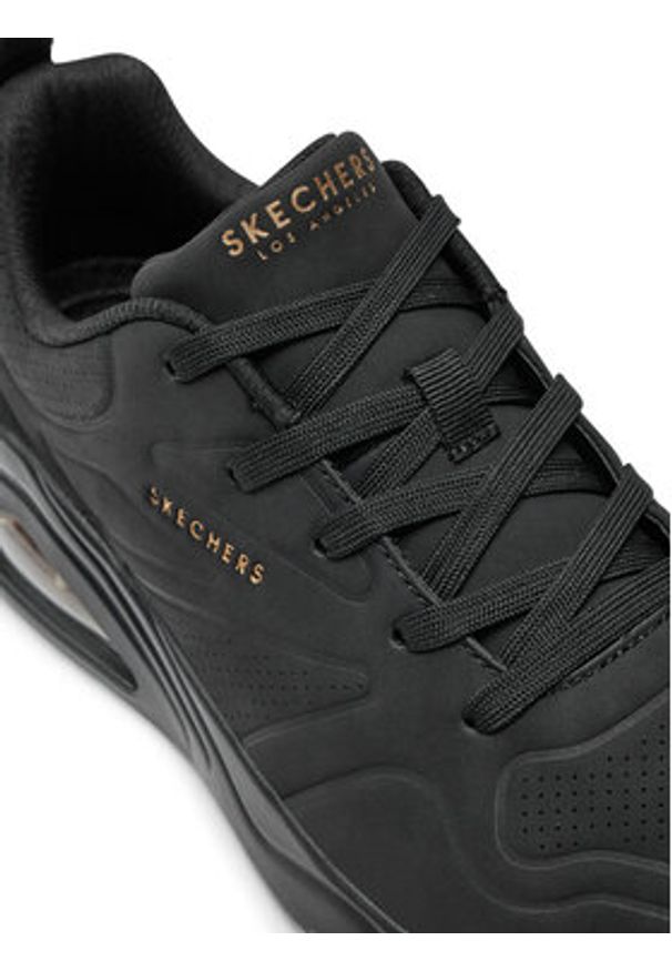 skechers - Skechers Sneakersy 177390/BBK Czarny. Kolor: czarny. Materiał: skóra