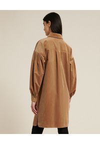 Luisa Spagnoli - LUISA SPAGNOLI - Sztruksowa sukienka koszulowa Graduale. Kolor: brązowy. Materiał: sztruks. Typ sukienki: koszulowe. Styl: klasyczny. Długość: mini #3