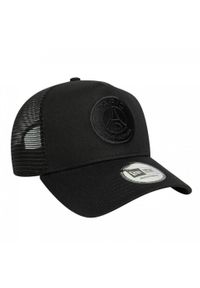 PSG - New Era czapka z daszkiem Trucker Cap Paris Saint-Germain czarna. Kolor: czarny