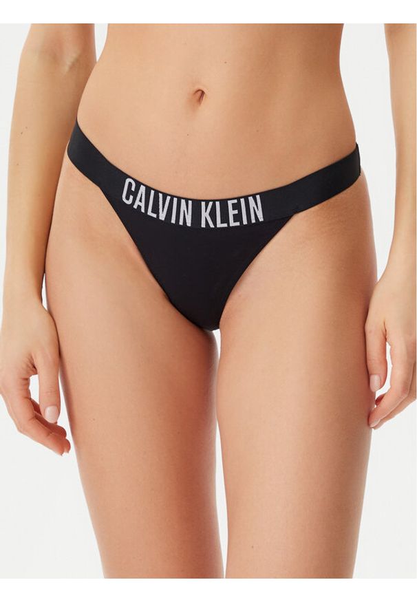 Calvin Klein Swimwear Dół od bikini KW0KW02857 Czarny. Kolor: czarny. Materiał: syntetyk