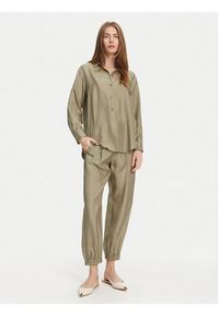 Marella Spodnie materiałowe Abetaia 2513131095 Zielony Relaxed Fit. Kolor: zielony. Materiał: jedwab #2