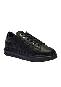 Karl Lagerfeld - KARL LAGERFELD Czarne męskie sneakersy KAPRI MENS Monogram Emboss Lo, Rozmiar 45. Okazja: na co dzień. Kolor: czarny. Materiał: materiał #6