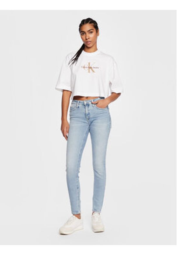 Calvin Klein Jeans Jeansy J20J220246 Niebieski Skinny Fit. Kolor: niebieski
