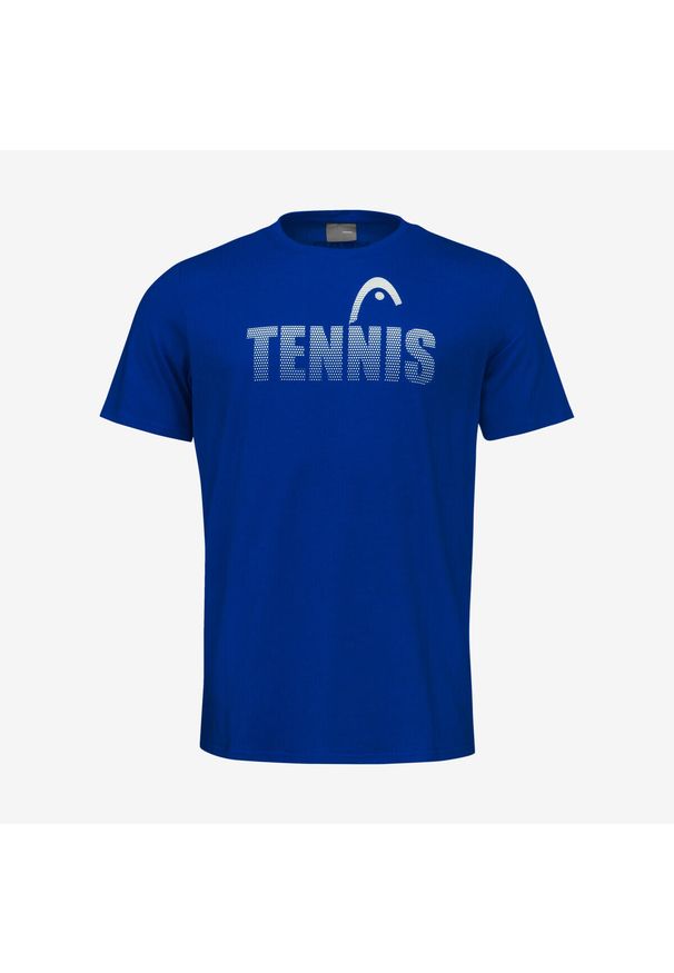 Head - Koszulka z krótkim rękawem męska CLUB COLIN. Kolor: niebieski. Materiał: poliester, bawełna, materiał, jersey. Długość rękawa: krótki rękaw. Długość: krótkie. Wzór: aplikacja, nadruk. Sport: tenis