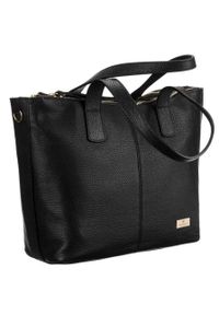 Skórzany shopper bag czarny Peterson PTN TWP-008 BLACK. Kolor: czarny. Materiał: skórzane. Styl: elegancki