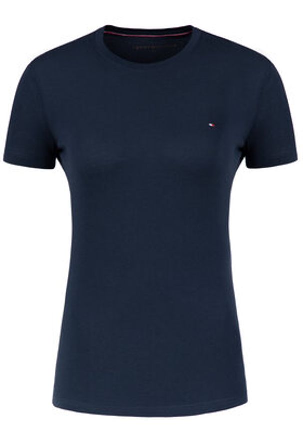 TOMMY HILFIGER - Tommy Hilfiger T-Shirt WW0WW22043 Granatowy Regular Fit. Kolor: niebieski. Materiał: bawełna