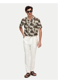 Selected Homme Chinosy 16087636 Biały Slim Tapered Fit. Kolor: biały. Materiał: len #5