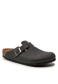 Birkenstock Klapki Boston Bs 0059461 Czarny. Kolor: czarny. Materiał: nubuk, skóra