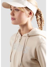 Guess - GUESS Beżowa bluza damska z cyrkoniami Primula, Rozmiar XS. Kolor: beżowy
