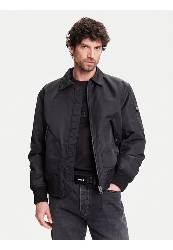 Hugo - HUGO Kurtka bomber Balamo2531 50541604 Czarny Regular Fit. Kolor: czarny. Materiał: syntetyk