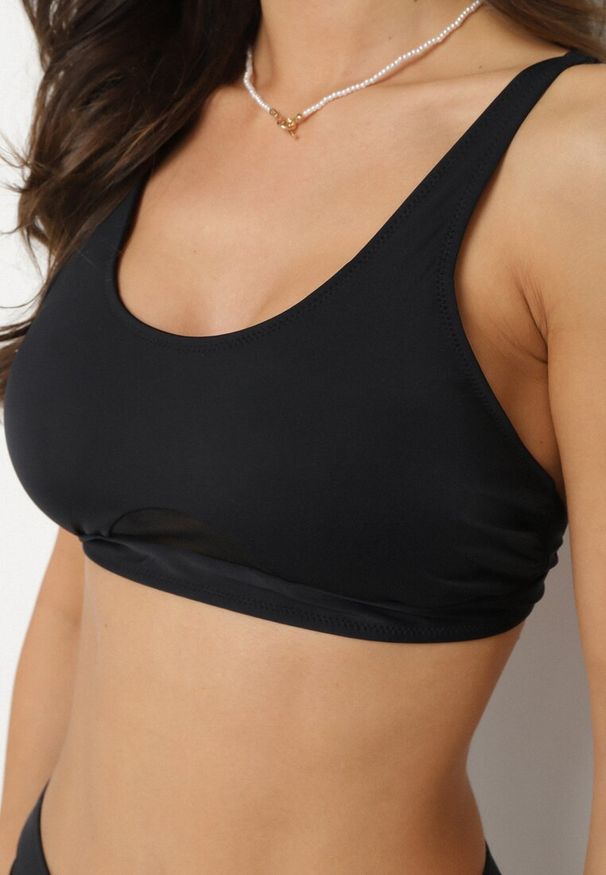 Born2be - Czarne Bikini Majtki Figi i Biustonosz z Siateczkową Wstawką Natenira. Kolor: czarny