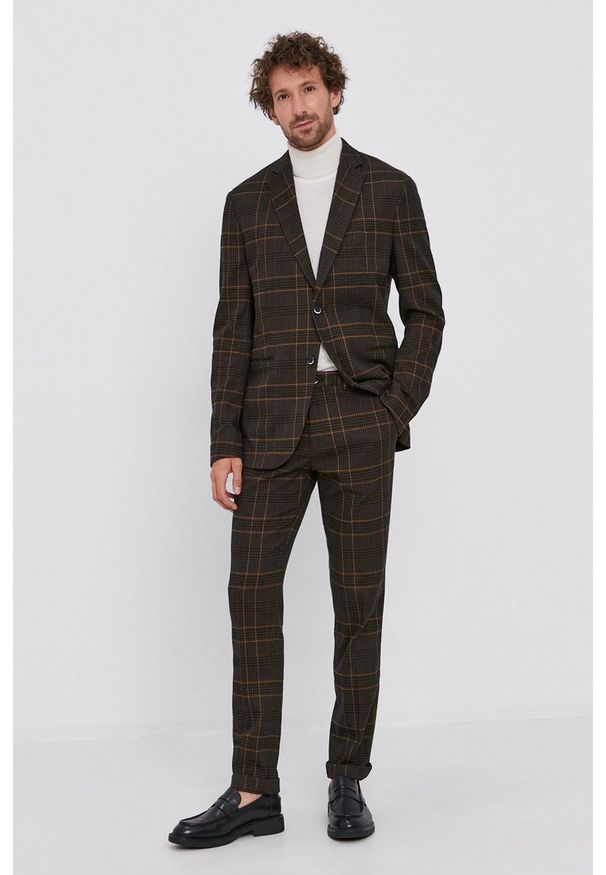 Sisley - Marynarka. Kolor: czarny. Materiał: materiał. Styl: klasyczny