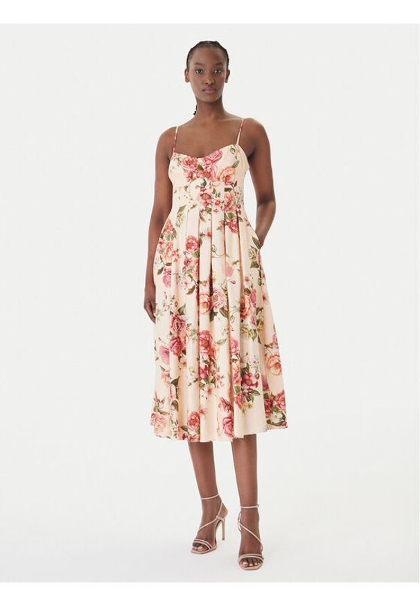 Guess Sukienka koktajlowa W6GKAF W2558 Różowy Regular Fit. Kolor: różowy. Materiał: wiskoza. Styl: wizytowy