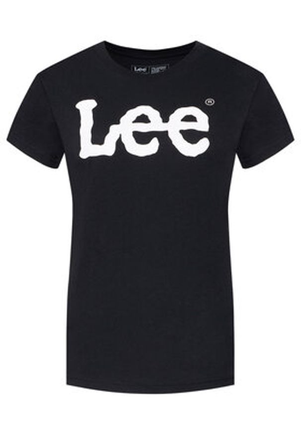 Lee T-Shirt Logo Tee L42UER01 112109467 Czarny Regular Fit. Kolor: czarny. Materiał: bawełna
