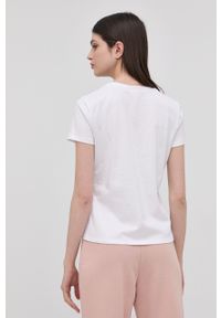 Elisabetta Franchi t-shirt bawełniany kolor biały. Okazja: na co dzień. Kolor: biały. Materiał: bawełna. Wzór: haft. Styl: casual #3