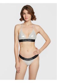 Calvin Klein Swimwear Góra od bikini KW0KW01943 Srebrny. Kolor: srebrny. Materiał: syntetyk