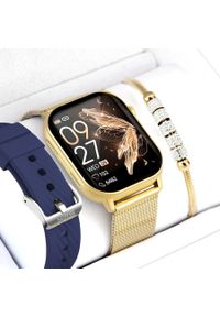 Gravity - Zestaw damski zegarek SMARTWATCH złoty + bransoletka. Rodzaj zegarka: smartwatch. Kolor: złoty