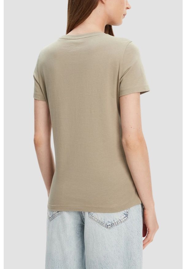 Guess - GUESS Zielony damski t-shirt Pearls Love, Rozmiar S. Kolor: zielony