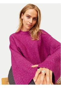 JJXX Sweter Sigga 12255358 Różowy Relaxed Fit. Kolor: różowy. Materiał: syntetyk