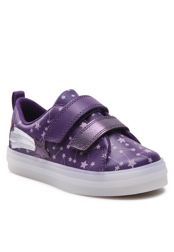 Sneakersy Clarks Flare Fly K. 261648096 M Purple. Kolor: fioletowy. Materiał: skóra
