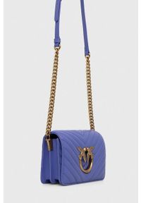 Pinko torebka skórzana kolor fioletowy. Kolor: fioletowy. Materiał: skórzane. Rodzaj torebki: na ramię #7