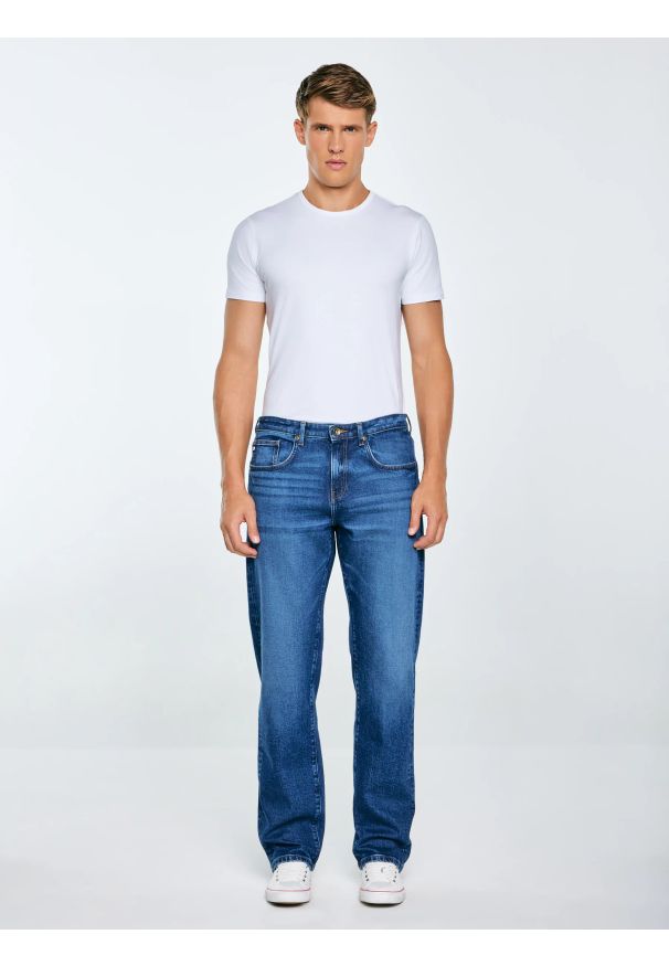 Big-Star - Jeansy męskie granatowe Brandon 763. Okazja: na co dzień. Kolor: niebieski. Styl: casual, klasyczny