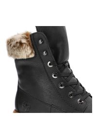 Czarne Botki Rieker Wygodne Buty Na Zimę. Okazja: na spacer. Kolor: czarny. Materiał: skóra ekologiczna. Szerokość cholewki: normalna. Sezon: zima. Styl: wizytowy #6