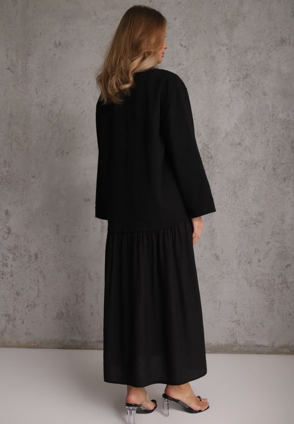 Renee - Czarna Pudełkowa Sukienka z Bawełny Chalisia. Kolor: czarny. Materiał: bawełna. Typ sukienki: proste. Styl: street