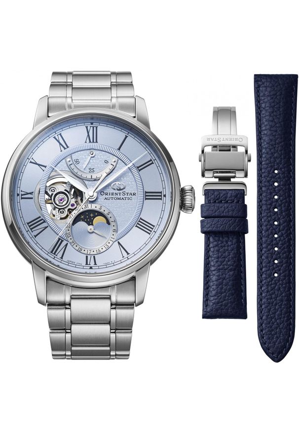 Zegarek Orient Star Zegarek męski Orient Star RE-BT0007L00B srebrny. Kolor: srebrny