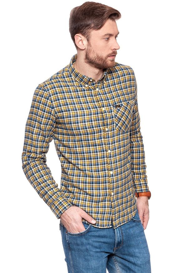 Lee - KOSZULA LEE BUTTON DOWN DIJON L880NQPE. Typ kołnierza: button down. Materiał: bawełna. Wzór: kolorowy