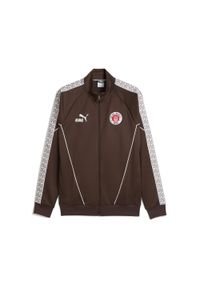 Puma - Męska kurtka FC St. Pauli KING Anthem PUMA Espresso Brown White. Kolor: brązowy, biały, wielokolorowy. Sport: bieganie