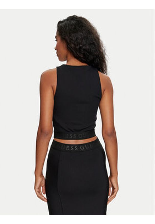 Guess Bluzka Emi W4YP18 KC2E2 Czarny Regular Fit. Kolor: czarny. Materiał: syntetyk