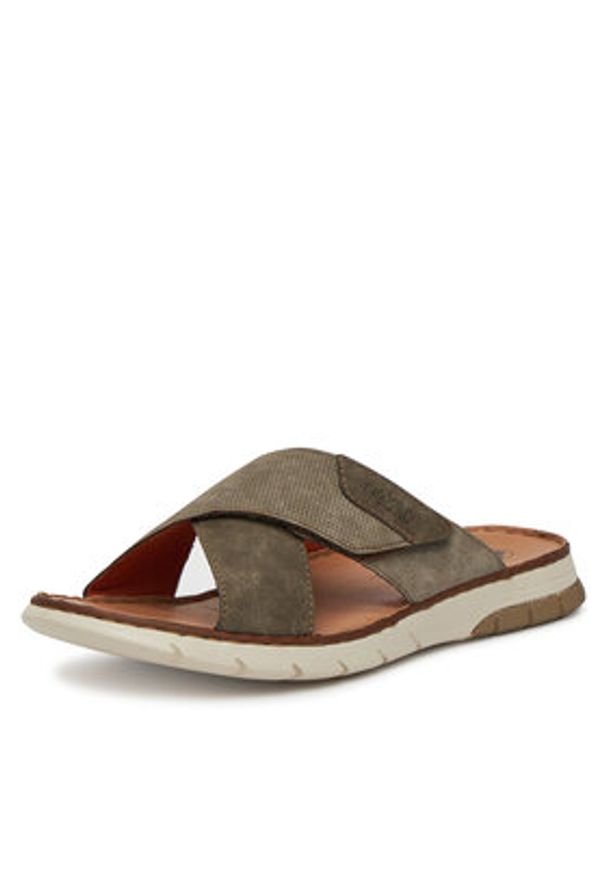 Rieker Klapki 25283-25 Beżowy. Kolor: beżowy. Materiał: materiał, syntetyk