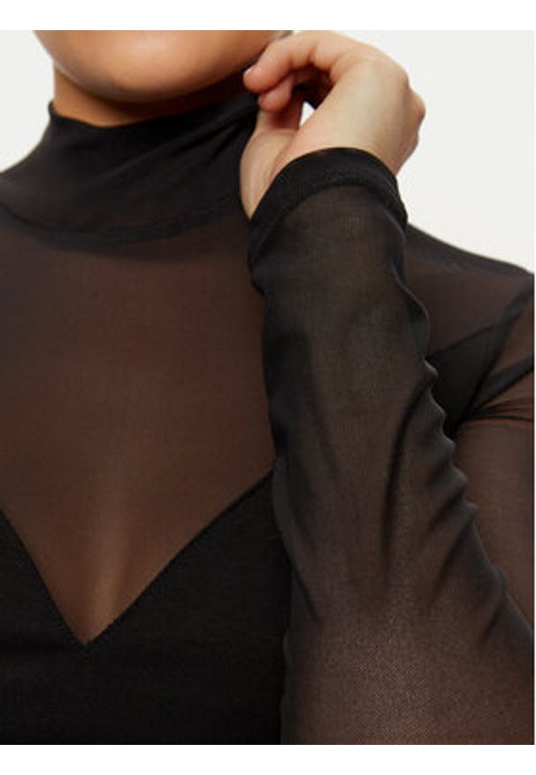 Morgan Bluzka 242-TIMARA Czarny Slim Fit. Kolor: czarny. Materiał: syntetyk