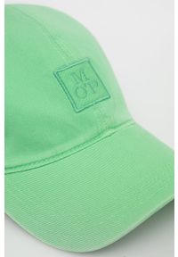 Marc O'Polo czapka kolor zielony z aplikacją. Kolor: zielony. Materiał: bawełna. Wzór: aplikacja #2