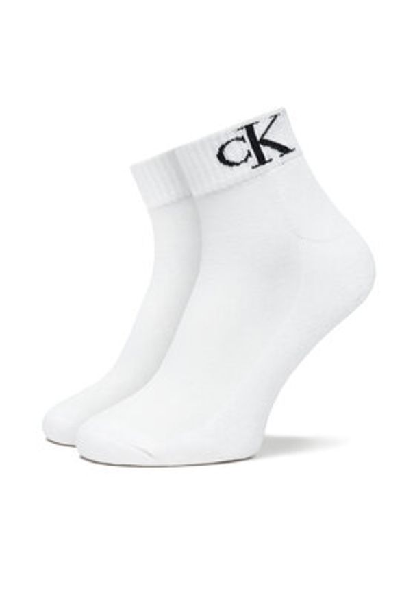 Calvin Klein Jeans Zestaw 2 par niskich skarpet męskich 701228805 Biały. Kolor: biały. Materiał: materiał, bawełna