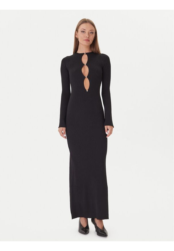 BARDOT - Bardot Sukienka dzianinowa 59801DB Czarny Slim Fit. Kolor: czarny. Materiał: syntetyk