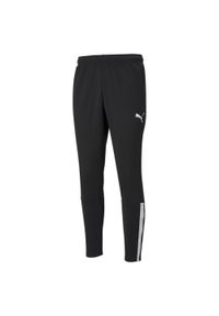 Puma - Męskie treningowe spodnie piłkarskie teamLIGA PUMA Black White. Kolor: zielony, brązowy, biały, wielokolorowy. Sport: piłka nożna
