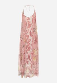 Born2be - Różowa Siateczkowa Sukienka z Wiskozą w Kwiatowy Wzór Izaleira. Okazja: na imprezę, na co dzień. Kolor: różowy. Materiał: wiskoza. Wzór: kwiaty. Sezon: lato. Styl: elegancki, casual #6