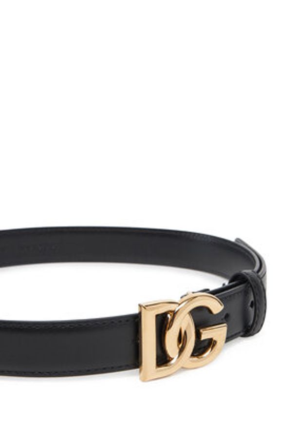 DOLCE & GABBANA - Dolce&Gabbana Pasek Damski BE1447 AW576 80999 Czarny. Kolor: czarny. Materiał: skóra