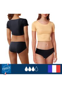 PLIM UNDERWEAR - Dół menstruacyjnego stroju kąpielowego dla nastolatek - duża chłonność. Kolor: czarny