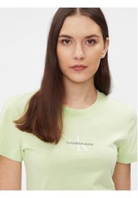 Calvin Klein Jeans T-Shirt Monologo J20J222564 Zielony Slim Fit. Kolor: zielony. Materiał: bawełna #5
