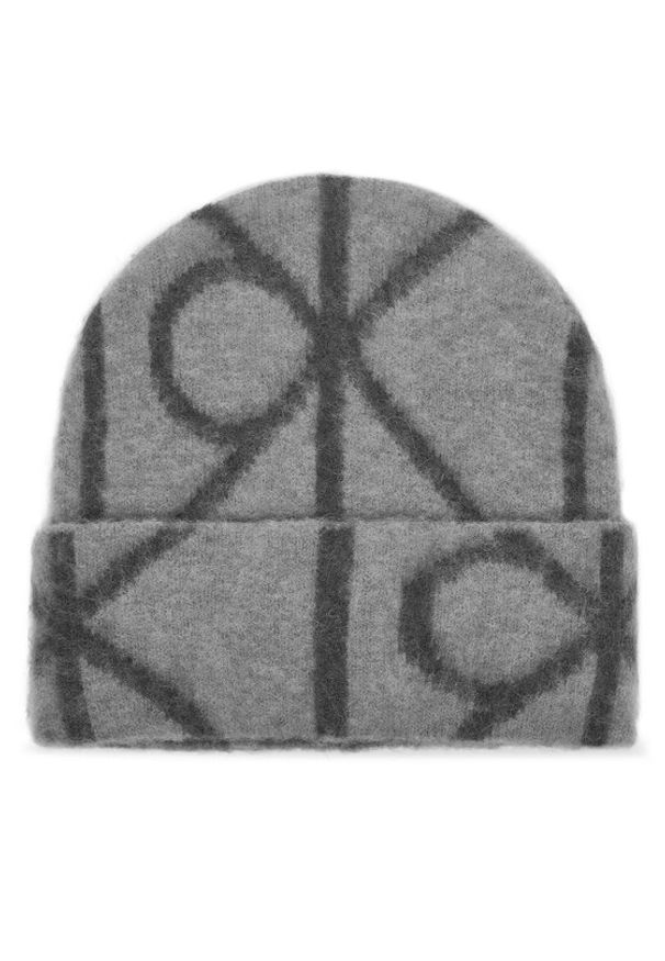 Calvin Klein Czapka Emblem Aop Brushed LV04D8071G Szary. Kolor: szary. Materiał: poliamid, nylon