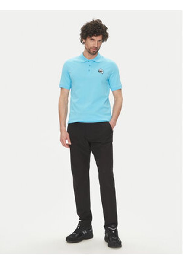 Karl Lagerfeld - KARL LAGERFELD Polo 745710 552224 Niebieski Regular Fit. Typ kołnierza: polo. Kolor: niebieski. Materiał: bawełna
